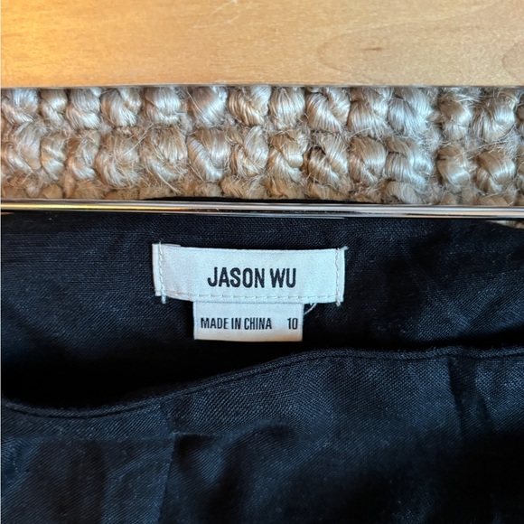 Women’s Jason Wu Wide Leg single pleat black pant size 10 - Picture 2 of 4